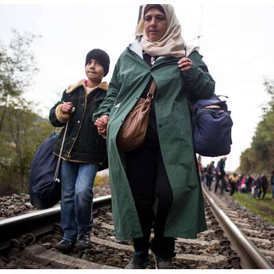 Flüchtlinge auf dem Weg nach Österreich