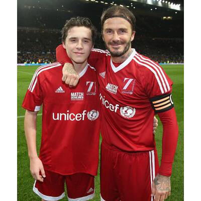 Beckhams: Familien-Auftritt bei Fußball-Spiel