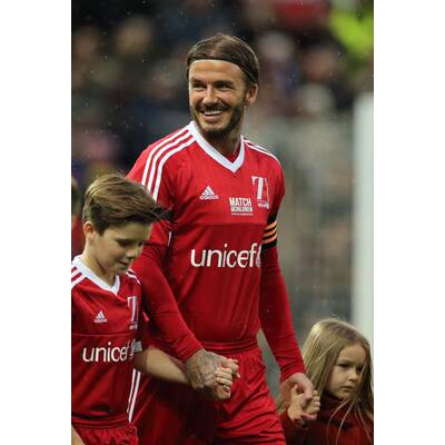 Beckhams: Familien-Auftritt bei Fußball-Spiel
