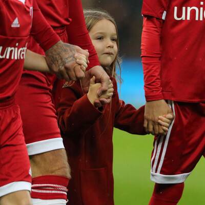 Beckhams: Familien-Auftritt bei Fußball-Spiel