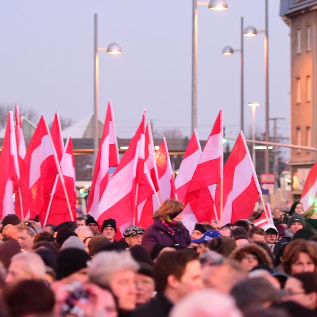 Flüchtlingsdemo in Liesing