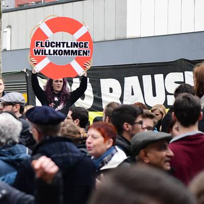 Asyl-Demo in Floridsdorf
