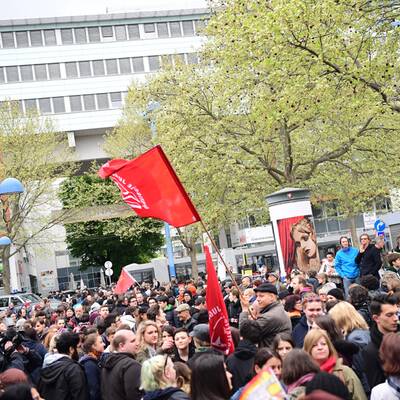 Asyl-Demo in Floridsdorf