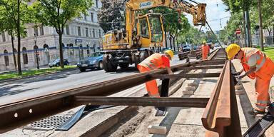Baustelle Universit&auml;tsring Wiener linien