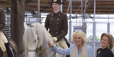 Camilla in der Spanischen Hofreitschule