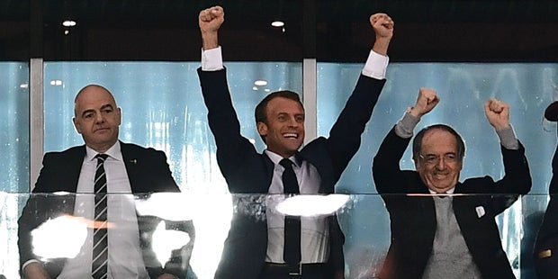 Macron Frankreich Fußball