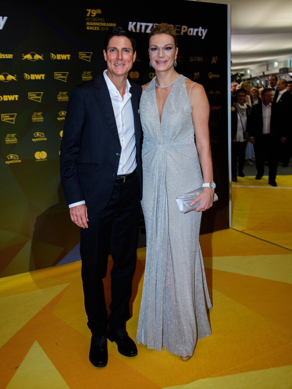 Maria und Markus Höfl-Riesch im Jahr 2019 gemeinsam bei der Kitz Race Night