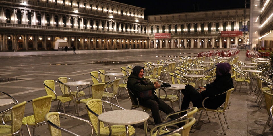 Venedig Coronavirus Italien Markusplatz