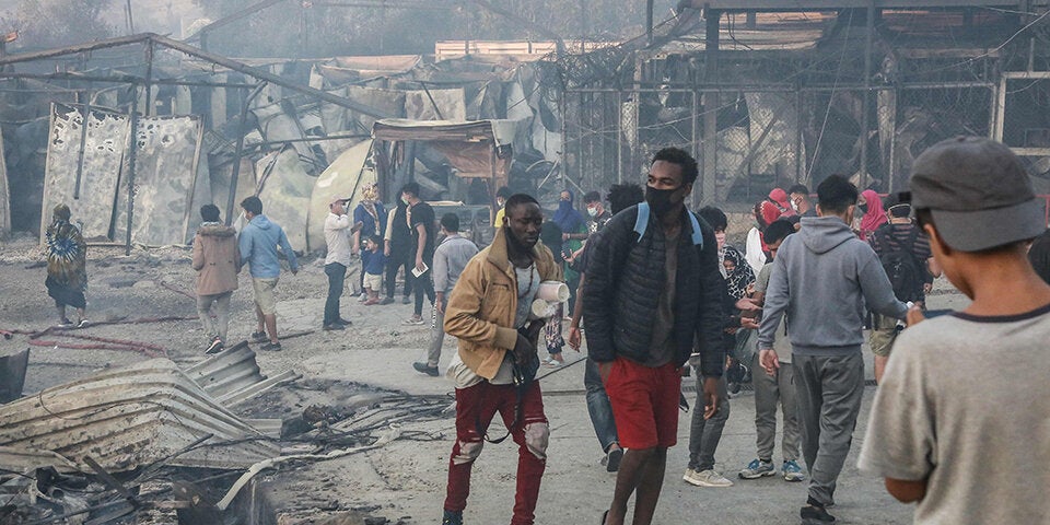 Erneut Feuer in Flüchtlingscamp Moria ausgebrochen