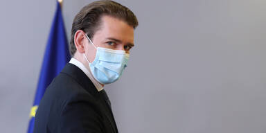 Bundeskanzler Sebastian Kurz mit Maske beim EU-Gipfel in Br&uuml;ssel