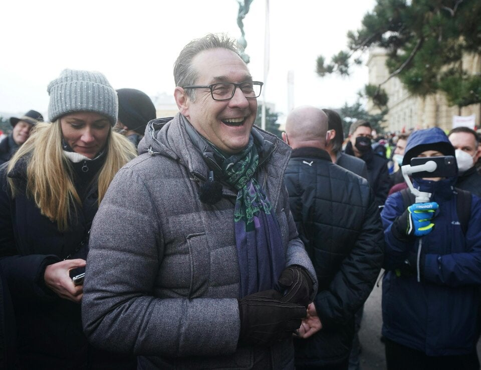 HC Strache unter den Corona-Demonstranten