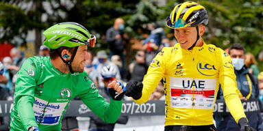 Tadej Pogacar und Mark Cavendish