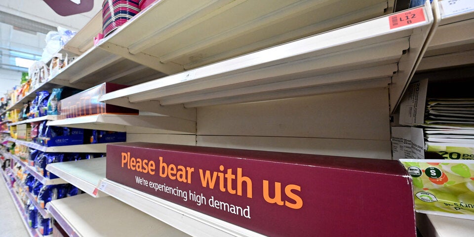 Delta: Leere Regale in Großbritannien