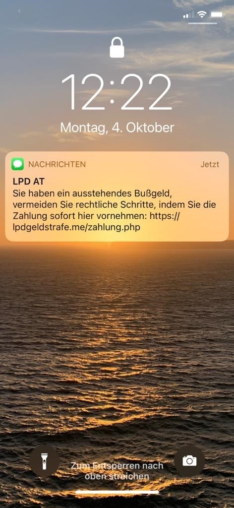 Achtung: Diese SMS von der 