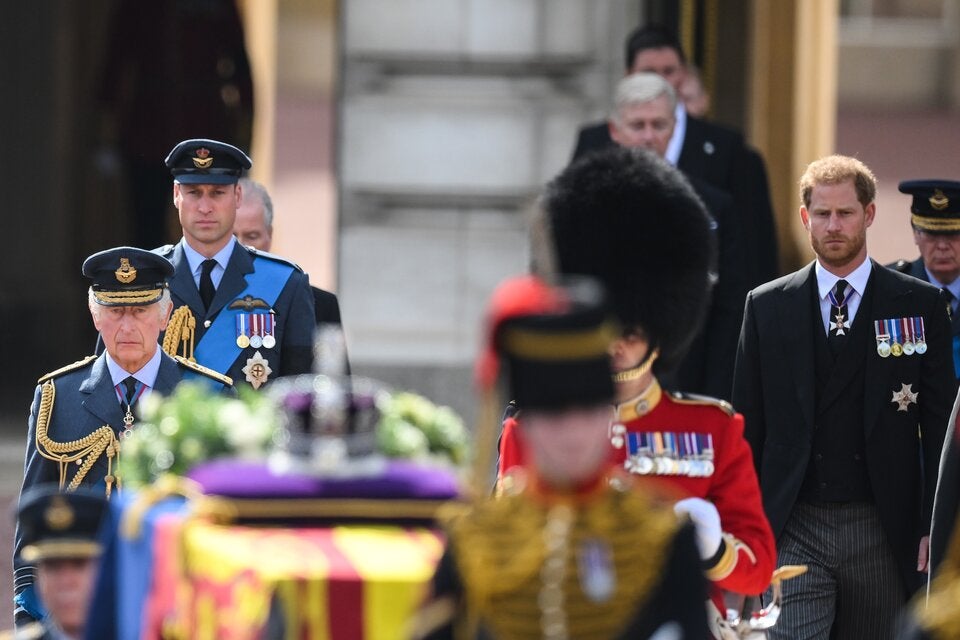 Sarg der Queen in Westminister Hall aufgebahrt