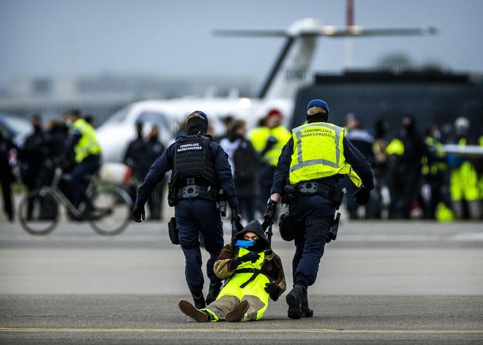 Klimaprotest Amsterdam Schiphol