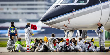 Klimaprotest Amsterdam Schiphol