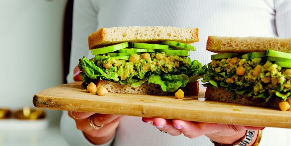 Kichererbsen-Guacamole Sandwich