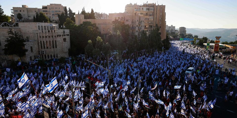 Protestmarsch gegen Justizumbau in Israel