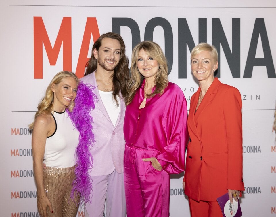 MADONNA-Herausgeberinnen Jenny Magin (l.) und Daniela Schimke (r.) mit Riccardo Simonetti und Frauke Ludowig (m.)