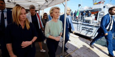 Meloni Leyen Lampedusa