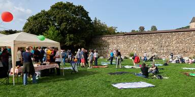 350 Teilnehmer bei friedlicher Demo gegen Identit&auml;re in Steyregg