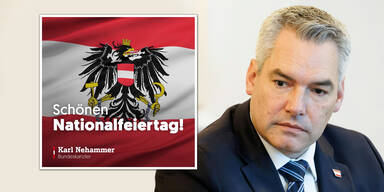 Nehammer blamiert sich am Nationalfeiertag mit falschem Bundesadler