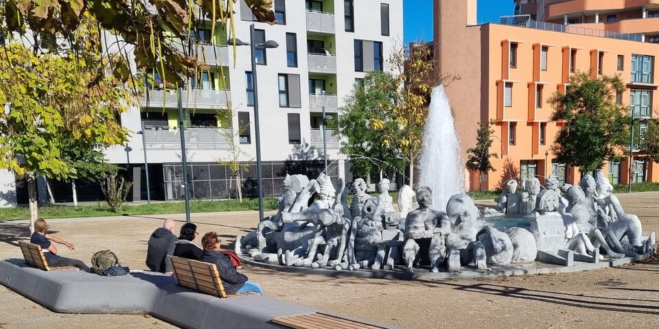 Wiener gehen Brunnen Schauen