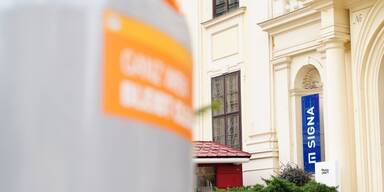 Das Signa-Logo am Firmensitz in Wien