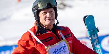 Franz Klammer bein Rennen