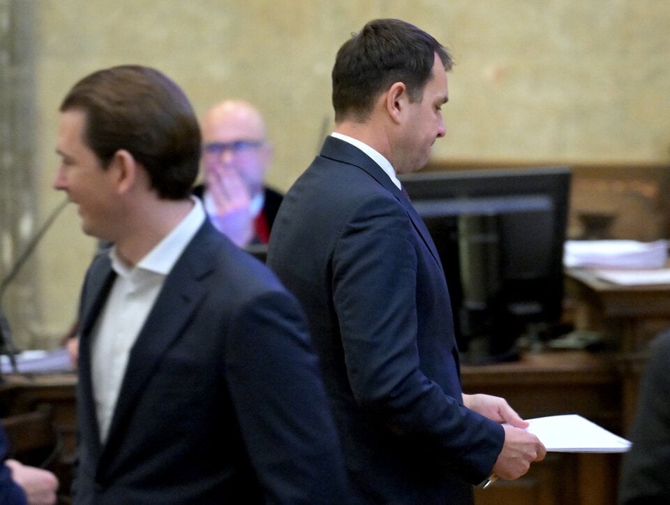 Sebastian Kurz und Thomas Schmid im Gericht