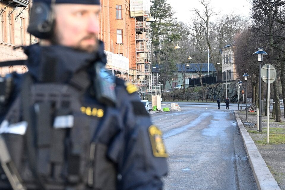 Polizei vor israelischer Botschaft in Stockholm