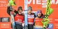 Peter Prevc (SLO), Timi Zajc (SLO) und Stefan Kraft (AUT) in Oberstdorf