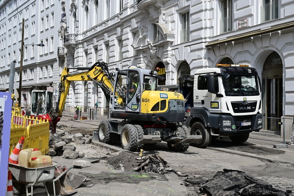 In der Herrengasse wird auch gegraben