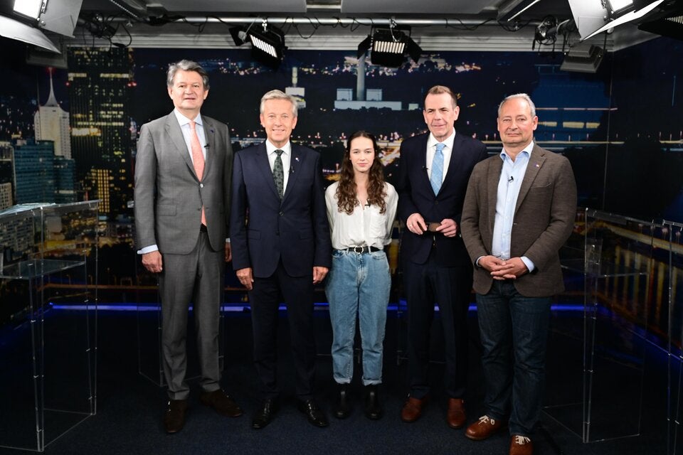 EU-Spitzenkandidaten Brandstätter, Lopatka, Schilling, Vilimsky und Schieder.