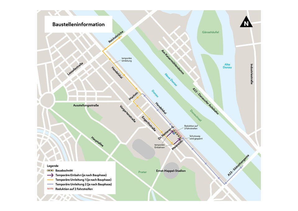 Leopoldstadt: Wasserrohrlegung am Handelskai 