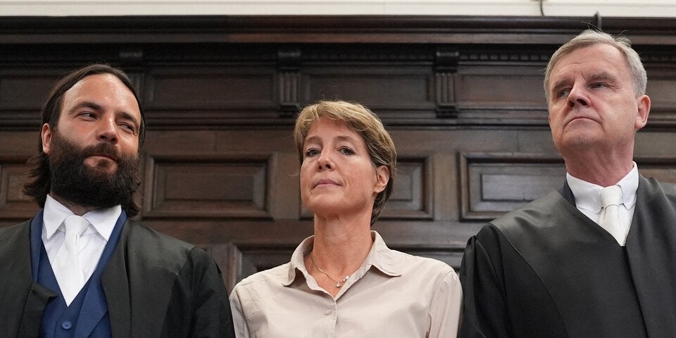 Christina Block mit ihren Anwälten vor Gericht.