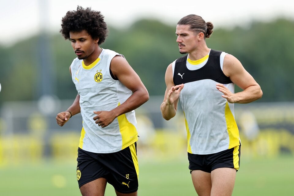 Adeyemi (l.) und Sabitzer sind bereit.