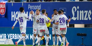 Die Austria feiert einen knappen Ausw&auml;rtssieg in Linz