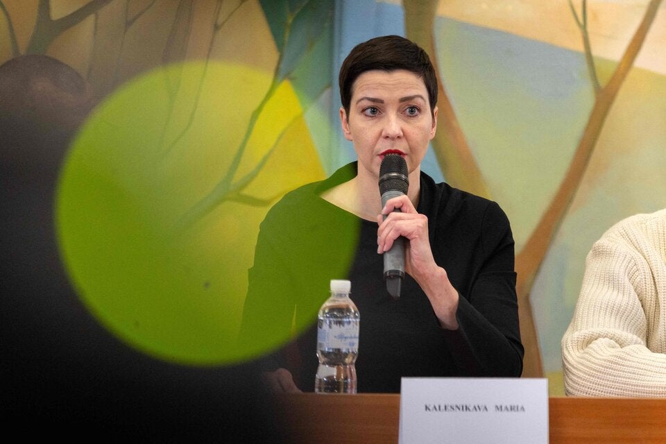 Maria Kolesnikowa kurz nach ihrer Freilassung. 