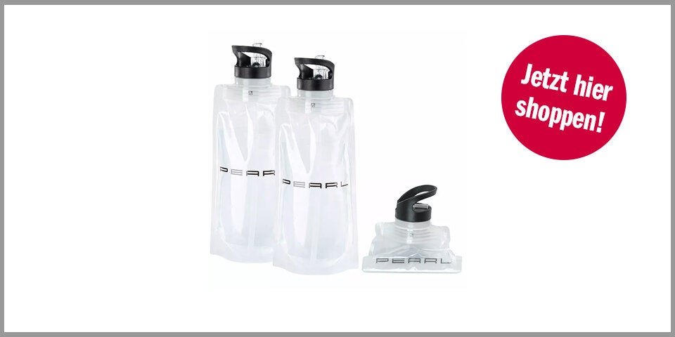 Shopping Channel Unverzichtbares Gepäck Faltbare Trinkflasche 2er-Set 800 ml