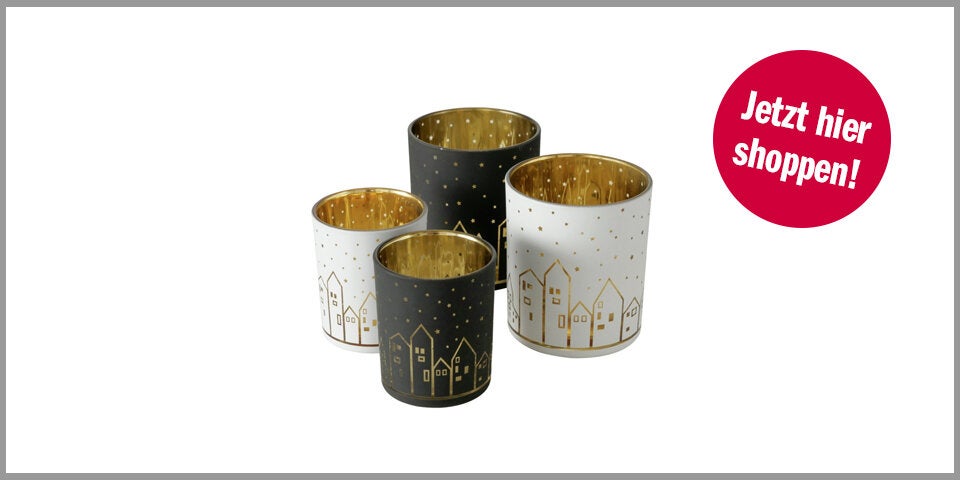 Shopping Channel Weihnachtsschmuck Schwarz-weiße Windlichter