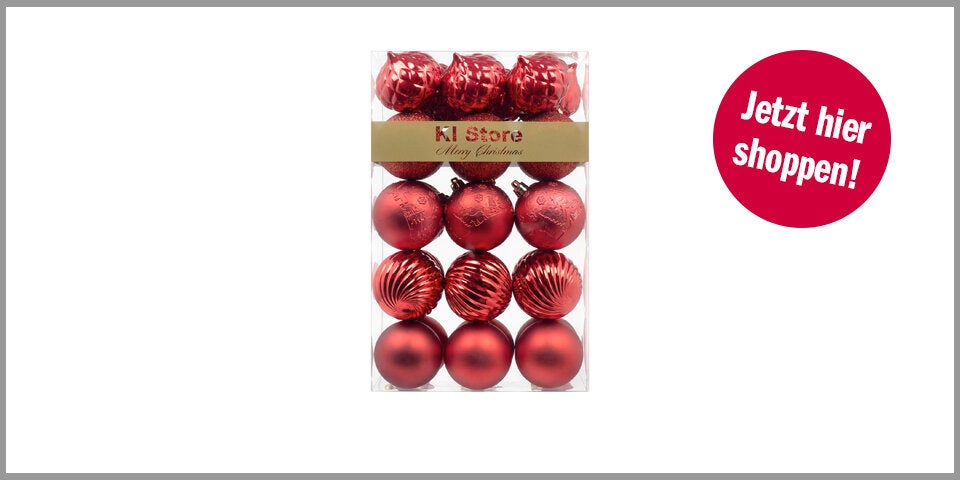 Shopping Channel Weihnachtsschmuck Busybee Weihnachtskugeln in Rot