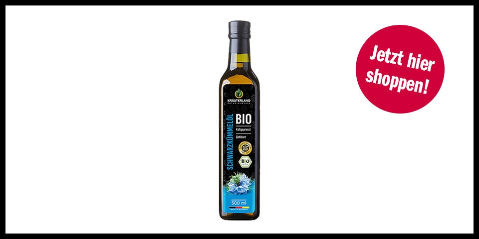 Shopping Schwarzkümmelöl Aufmacher plus 3 Produktbilder