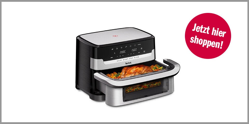 Shopping Channel Black Friday Airfryer Küchemasch TEFAL EY922D Dual Easy Fry Flex Heißluftfritteuse