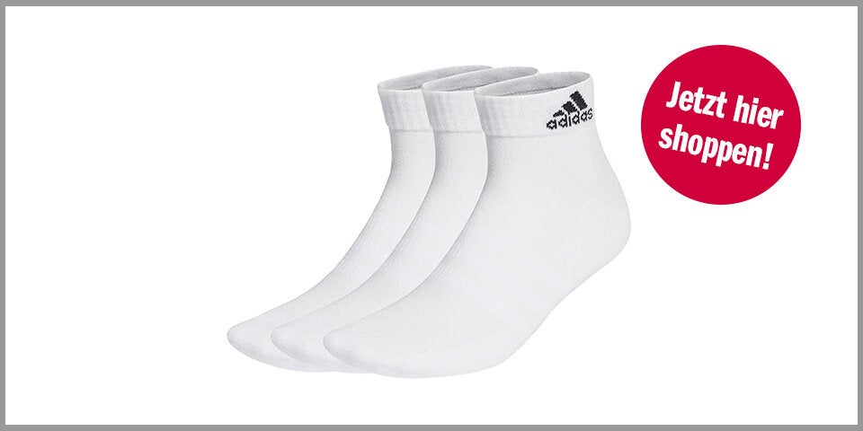 Shopping Channel Adidas Cushioned Sportswear Ankle Socks (3 Paar)