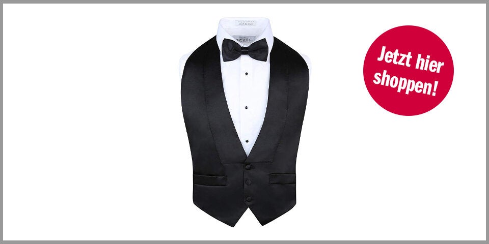 Shopping Channel Smoking Satin-Weste & Fliege Set