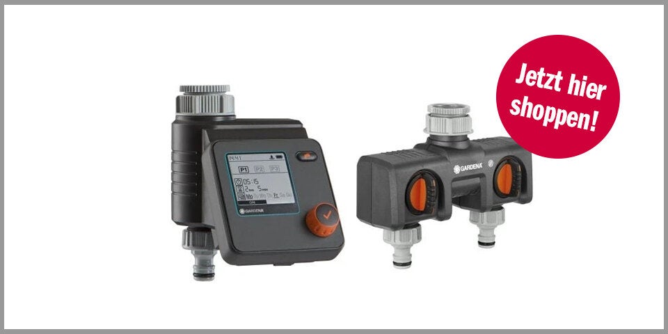 Shopping Channel  Gardena Bewässerungssteuerung Select & 2 Wege Verteiler Bewässerungscomputer