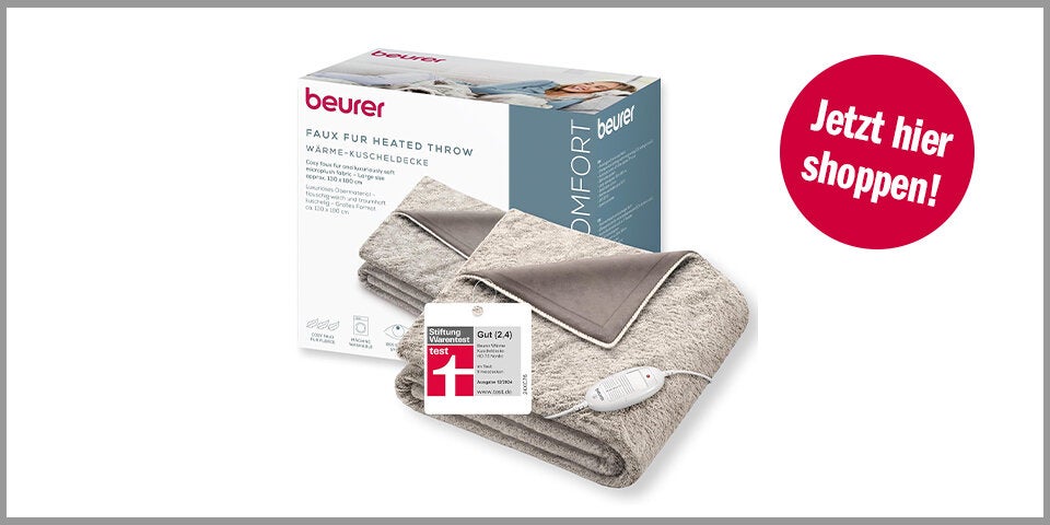 Shopping Channel Heizkissen Beurer HD 75 Nordic Heizdecke in Nordic Taupe