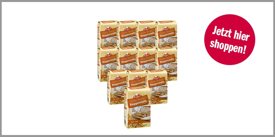 BIELMEIER KÜCHENMEISTER Mehl Roggenmehl Type 1150 12 Stück á 1 kg – für 20,55 Euro bei Amazon* 